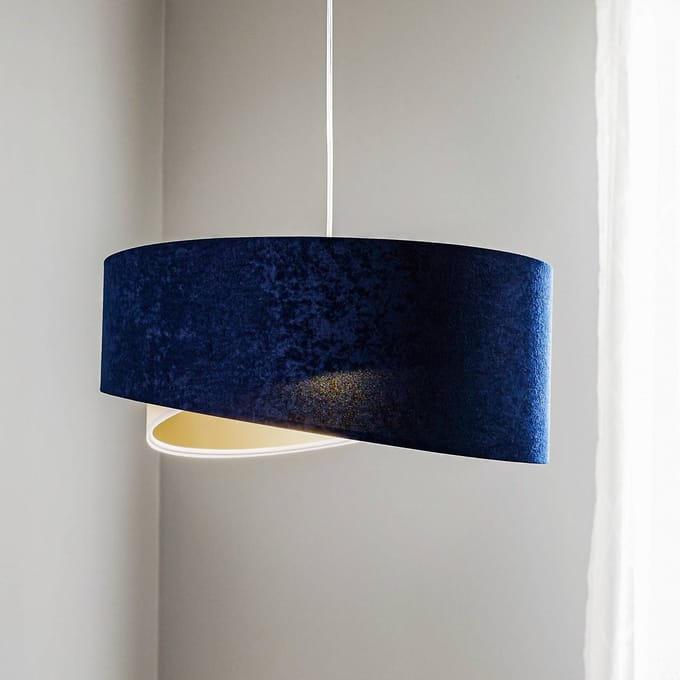 Maco Design Hanglamp Vivien driekleurig blauw/beige/goud
