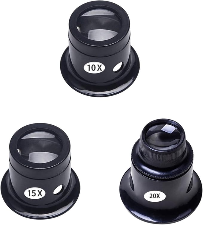 Juweliers Loep Set - Vergrootglas Enkele Buis - Sieraden Reparatie - Drie Vergrotingen - Compact Ontwerp