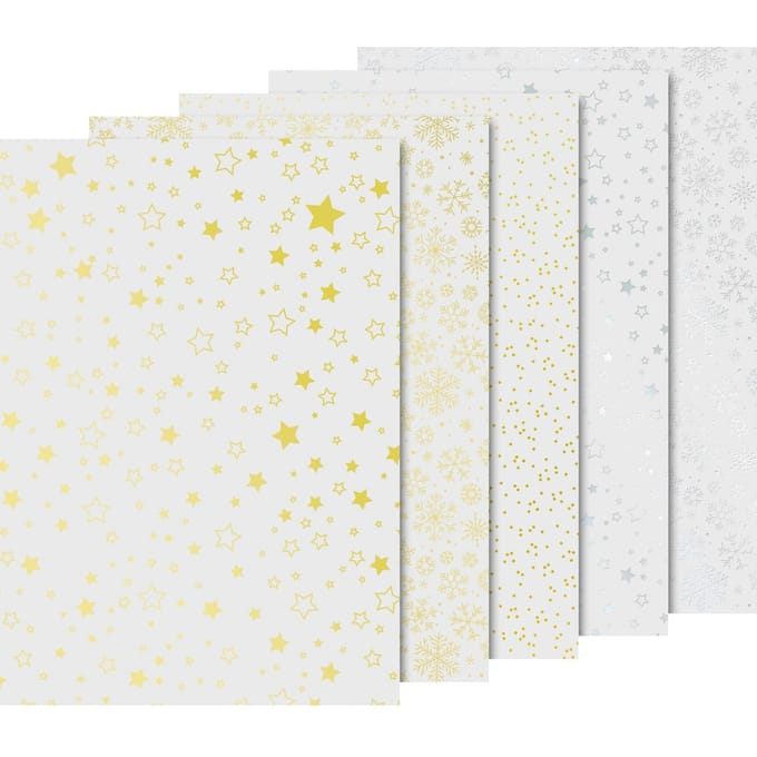 Transparant papier-set "Kerstmis" goud/zilver