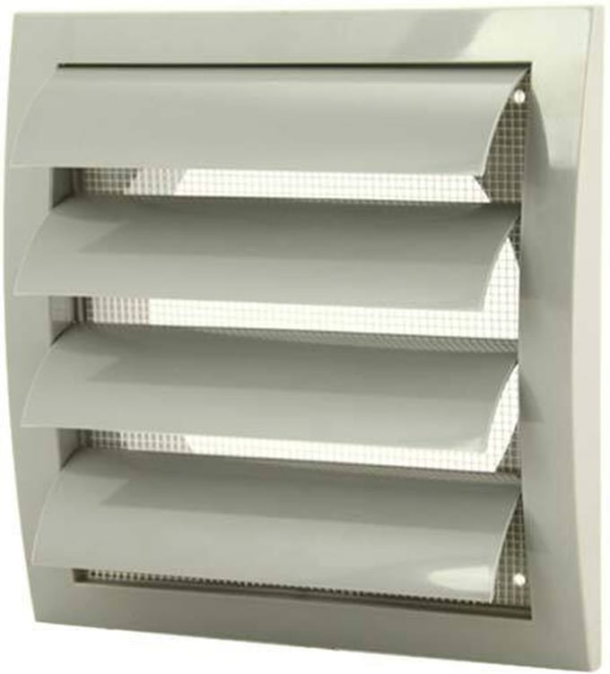 Lamellenrooster overdruk ventilatierooster 190x190 diameter: 125 grijs - ND12ZP