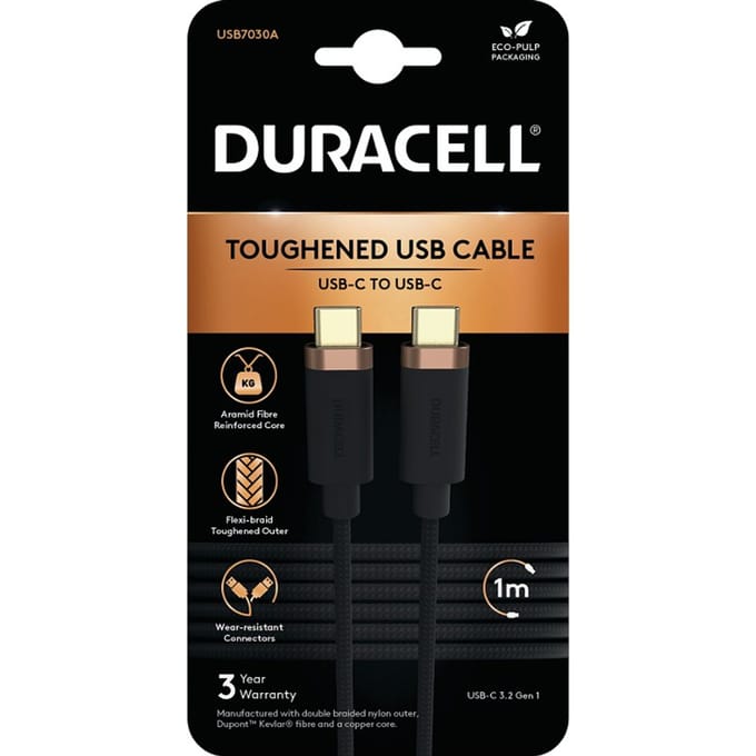 Duracell USB7030A USB-kabel Zwart