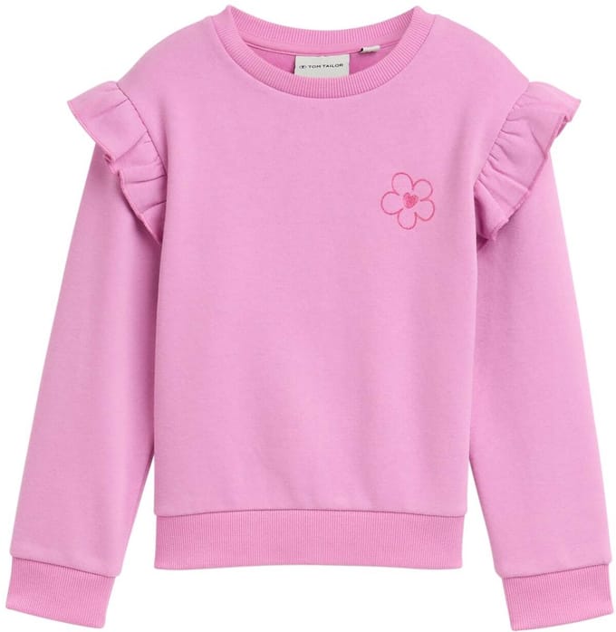 Tom Tailor - Sweater met volants - Maat 92/98 - flashy mauve
