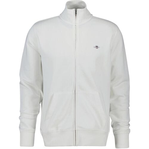Gant Vest Two-Way Front Zip Sweat Cardigan Eggshell / male