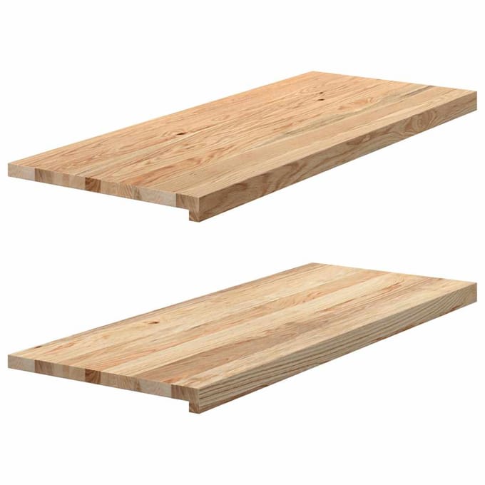 vidaXL - Vensterbanken - 2 - st - onbehandeld - 100x40x2 - cm - massief - eikenhout