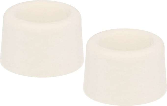 AMIG Deurstopper/deurbuffer - 2x - D40mm - inclusief schroeven - rubber - wit