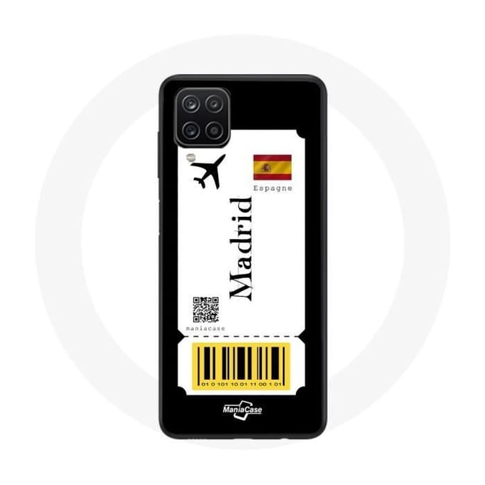 Coque Samsung Galaxy A12 Billet d'avion Madrid