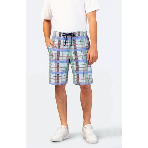 Hajo heren pyjamashort ruitpatroon Blauw man 52