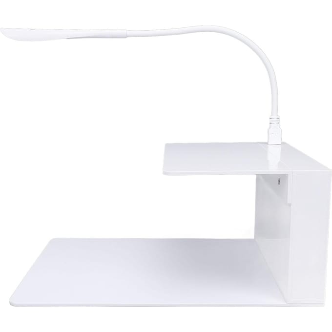 Support Étagère Oreiller Extension de Cils avec Lumière LED 3 Niveaux de Luminosité Outil de Greffe Acrylique Lash white