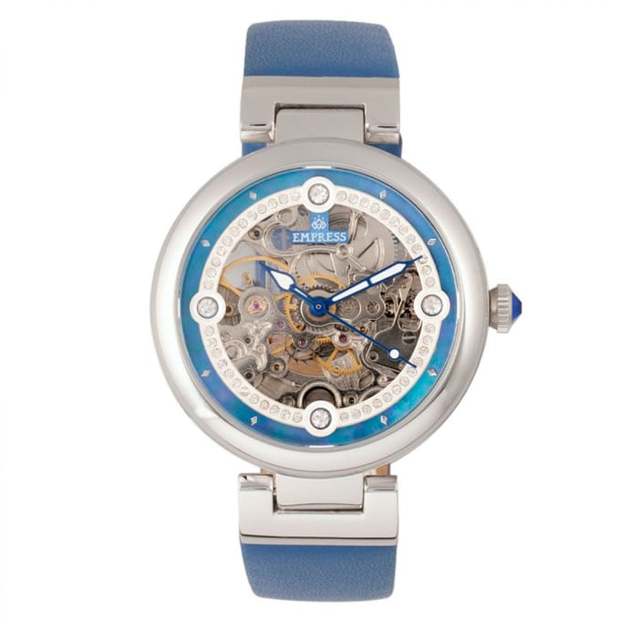 Empress Adelaide automatisch skelet horloge met leren band