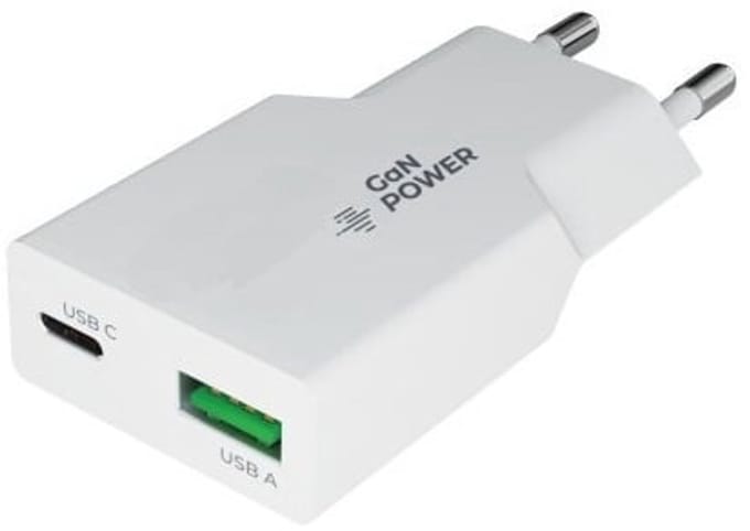 OneOne 36W snellader met 2 poorten. USB C en USB A. Platte GAN Quick Charge lader. PD PPS oplader adapter past op Apple iPhone 13, iPhone 13 Mini, iPhone 13 Pro, iPhone 13 Pro Max, iPhone SE, iPhone X