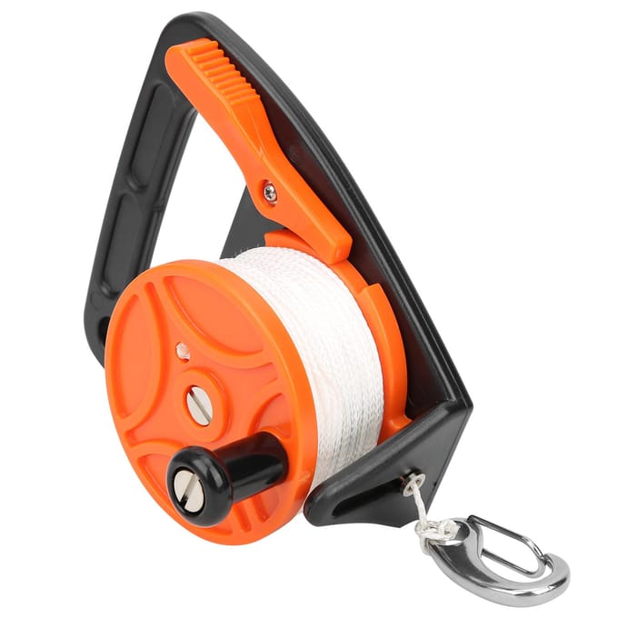 150ft Duiklijn Reel Duikuitrusting met Handvat Kaartpositie PP Touw Combinatie oranje