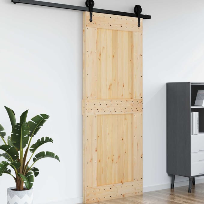 vidaXL - Vlakke - deur - NARVIK - 90x210cm - Massief - Pine - Hout - (Onbehandeld)