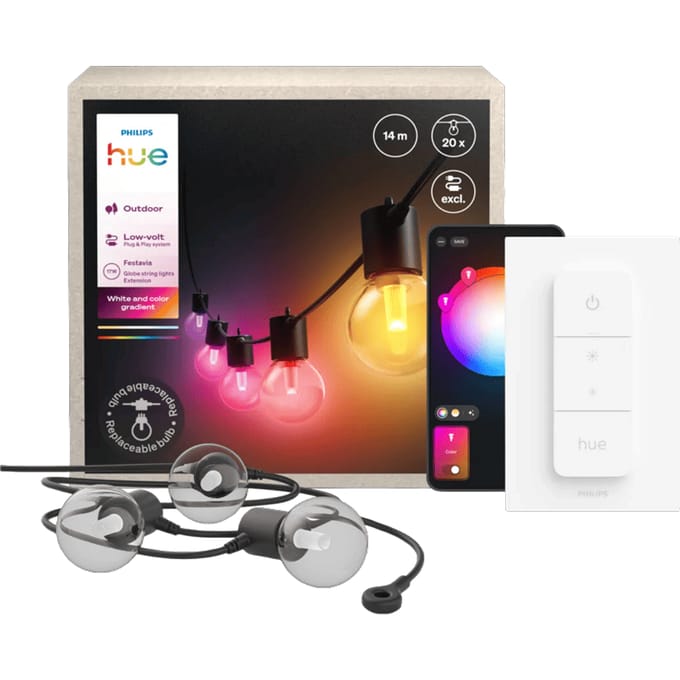 Philips Hue Festavia Globe Lichtsnoer - 14 meter - Uitbreiding + Dimmer