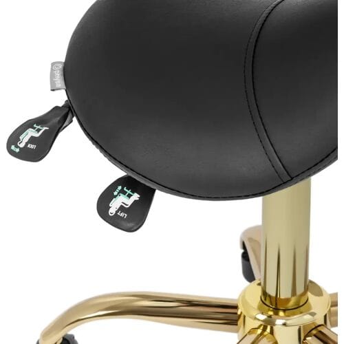 physa Zadelstoel - 51 - 65 cm - 150 kg - zwart/goud 10040832