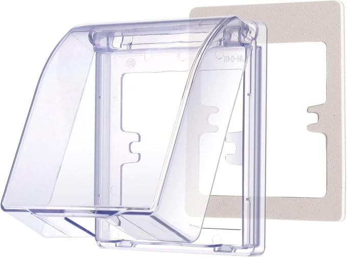 Waterdichte opbouw schakelaar en stopcontact met spatbescherming box - Zwart/Wit