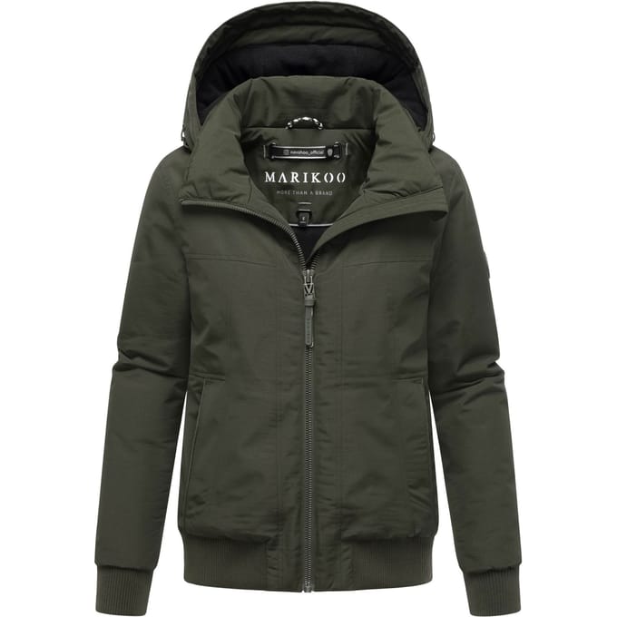Marikoo dames winterjas Mooni 16 in bomberstijl met capuchon