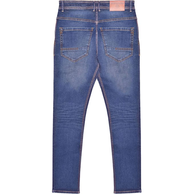 Lambretta Heren Stafford Slim Jeans (Mid Blauw)