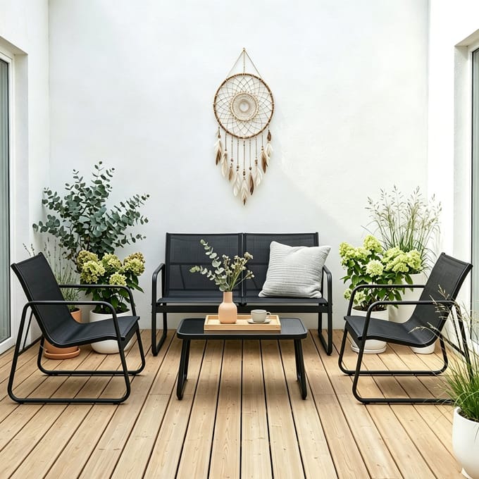 Bealife WR250 Tuinset - Vierdelige set - Textilene - Zwart