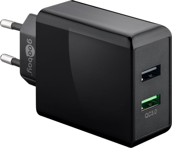 Goobay USB thuislader met 2 poorten - Quick Charge 3.0 - 28W / zwart