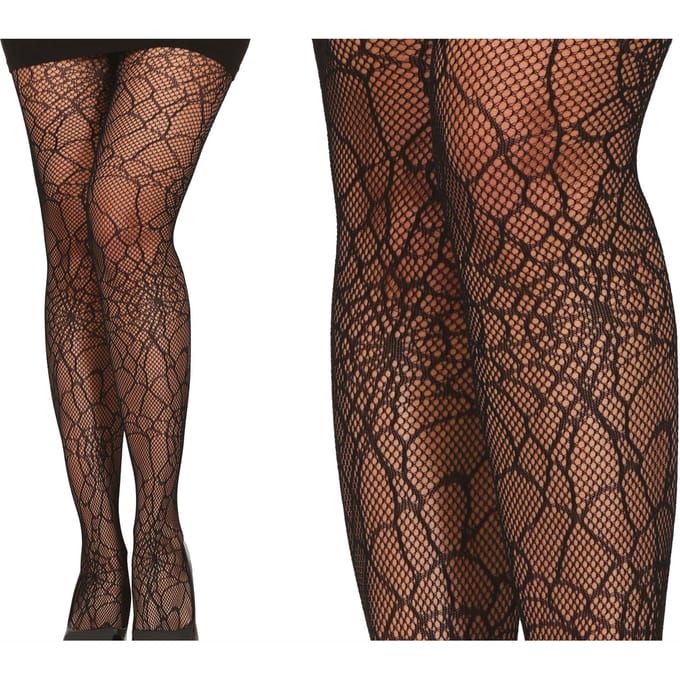 Patroon Kousen Web Spinnenweb Spin Halloween Carnaval Kostuum black