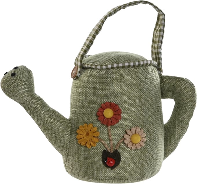 ITEM Deurstopper gieter - 1,5 kilo - groen - polyester - 26 x 13 x 25 cm - tegen klapperende deuren