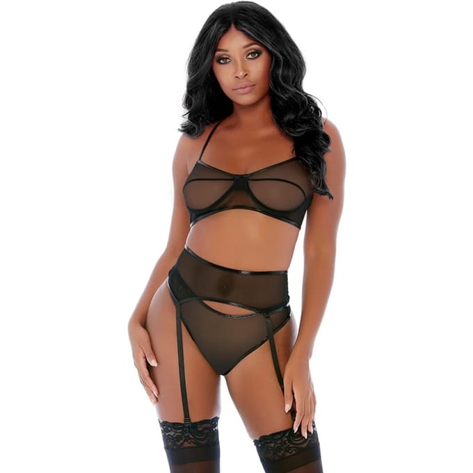 Forplay Compare and Contrast - Lingerie Set black L
