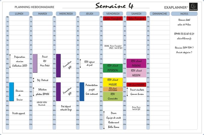 Exacompta Magnetische weekplanning - Franse teksten - Wit - 58150E