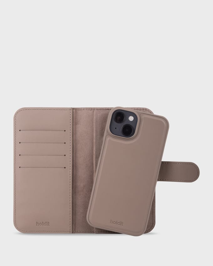 Holdit Wallet Case Magnet Plus geschikt voor Apple iPhone 15 - Mocha Brown