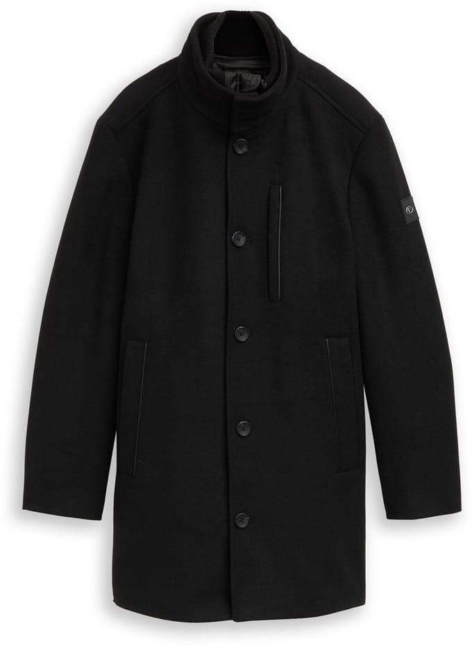 Tom Tailor - 2-in-1 wollen jas met afneembare binnenjas - Maat XXL - Black
