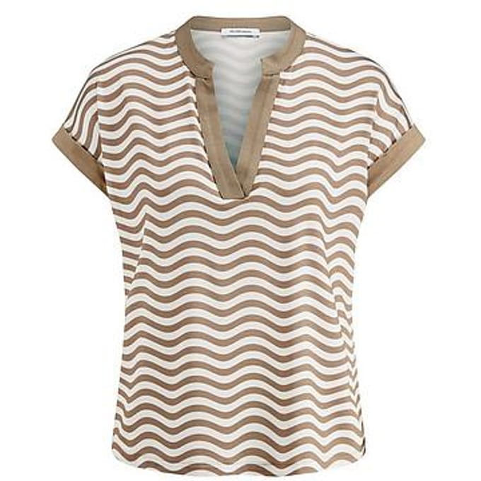 Shirt ronde hals Van Peter Hahn beige