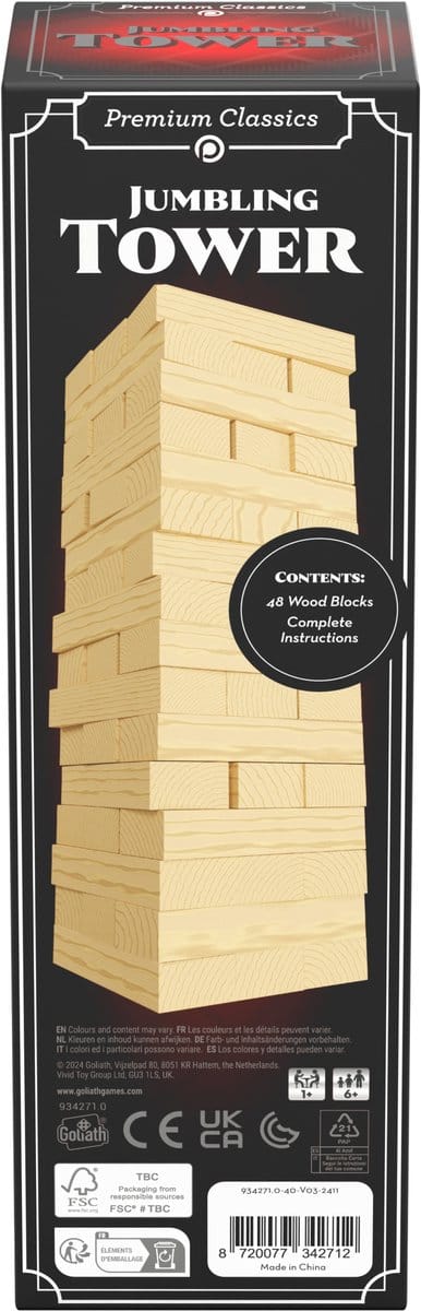 Goliath Classics Jumbling Tower - Gezelschapsspel - Laat de toren niet omvallen!