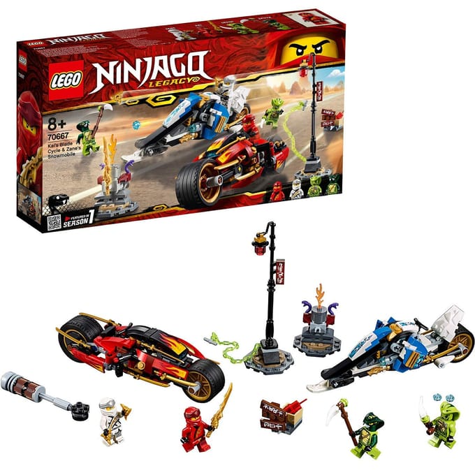 LEGO NINJAGO Zwaardmotor van Kai & Sneeuwscooter van Zane 70667