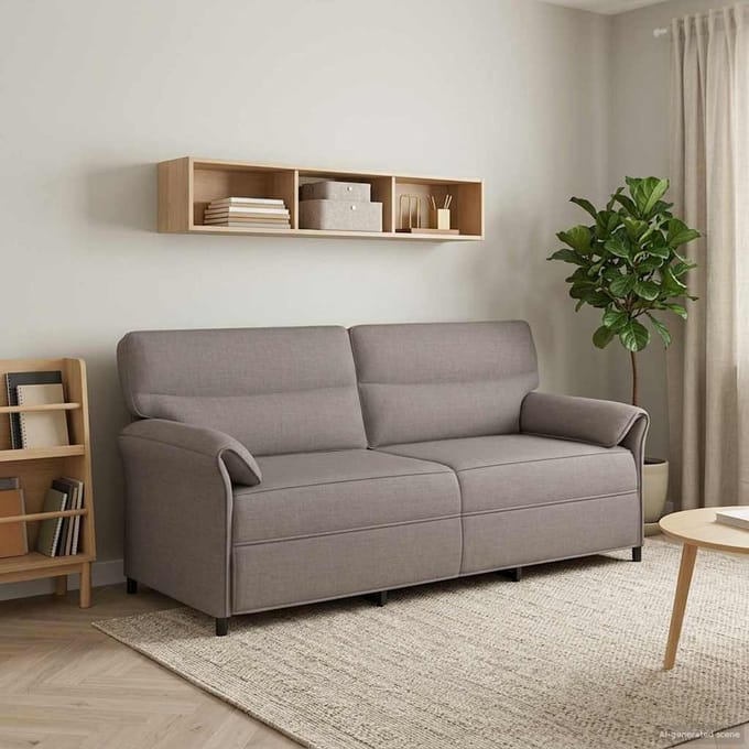 vidaXL - 3-Zits - Sofa - Taupe - 198 - x - 83 - x - 95 - cm