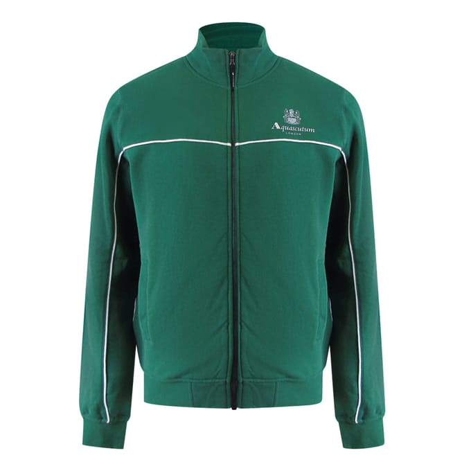 Aquascutum Active Piping Mock Neck Hunter Green Fleece