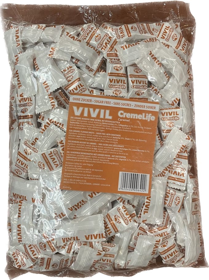 Vivil suikervrij snoep Caramel  - Snoep - 1 kg