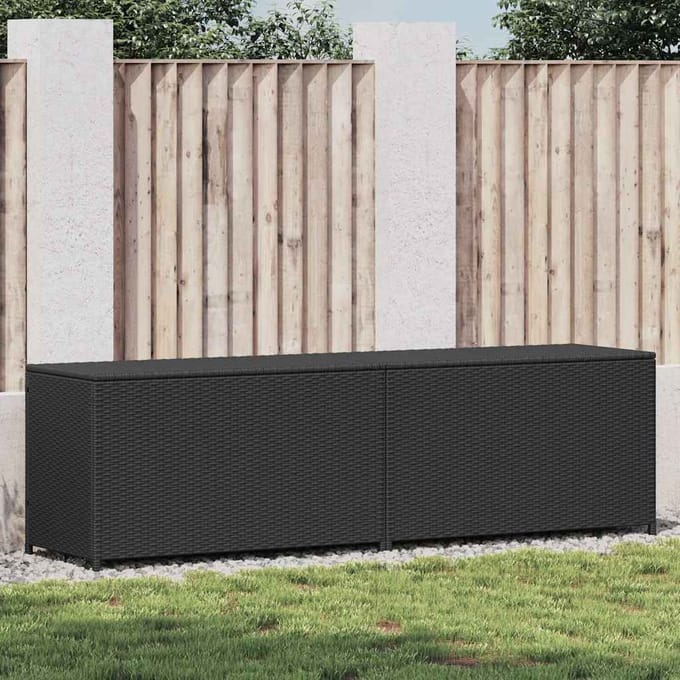 vidaXL - Tuinbox - 200x50x60 - cm - poly - rattan - zwart
