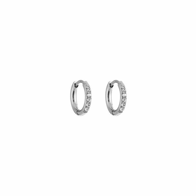 Bijoutheek Oorringen Zirkonia Stenen Crystal Silver