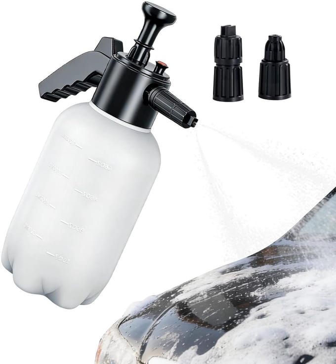 Schuimspuit - Zeepdispenser - Autowassen - Verstelbare sproeiers - 36 x 26 x 16 cm - Wit
