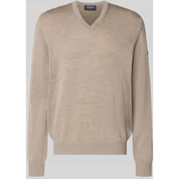 Gebreide pullover van scheerwol met V-hals