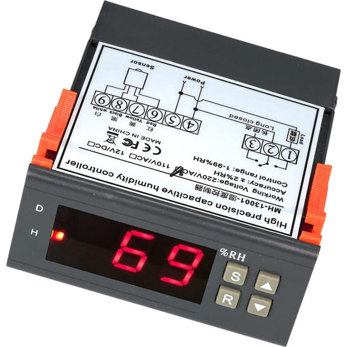 10A 220V Mini Digitale Luchtvochtigheidsregelaar Meetbereik 1% ~ 99% met Sensor 1