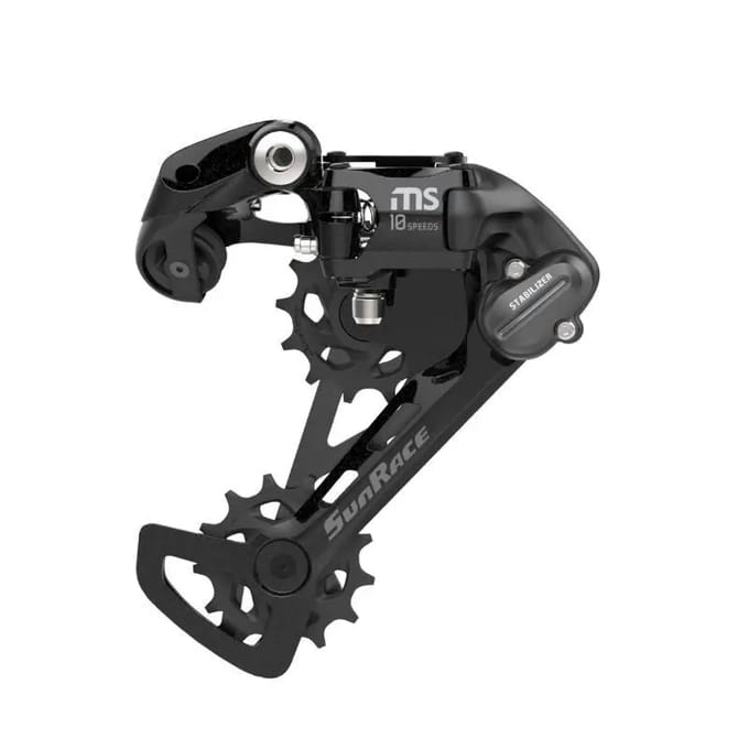 Mountainbike achterderailleur met medium gaffel Sunrace ms100 10v.
