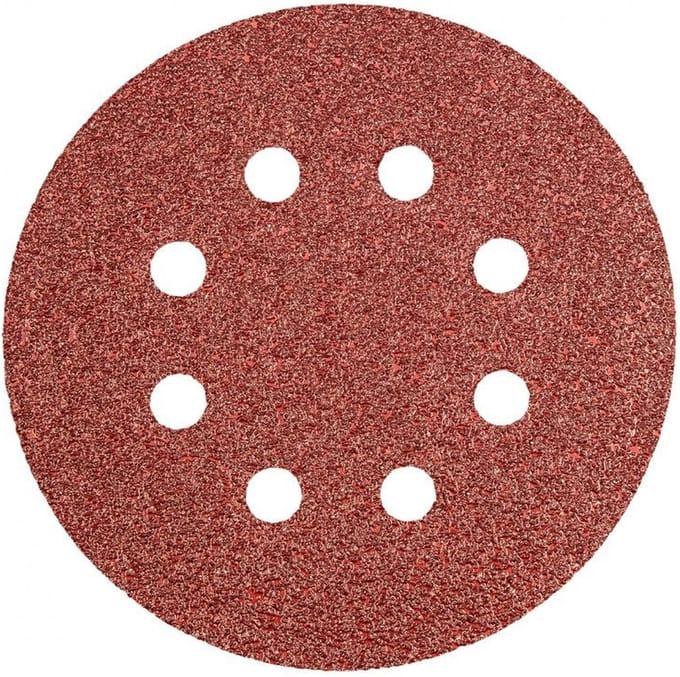 CIRKELSCHUURPAPIER 8 GATEN 125MM VELCRO K100