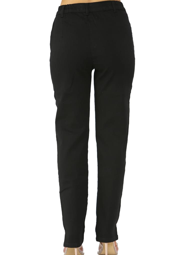 MYT Damesjeans met elastische taille aan de zijkant in zwart