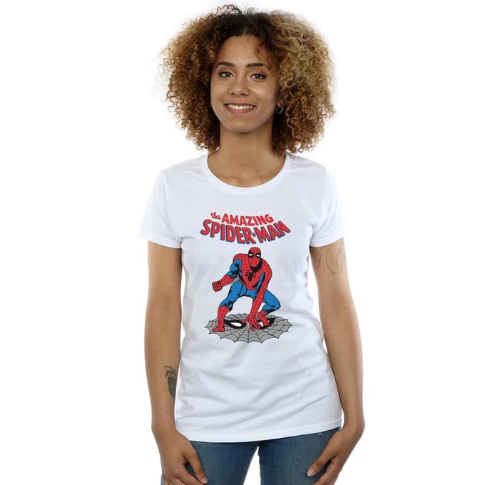 Marvel Dames/Dames The Amazing Spider-Man Katoenen T-Shirt (Wit)