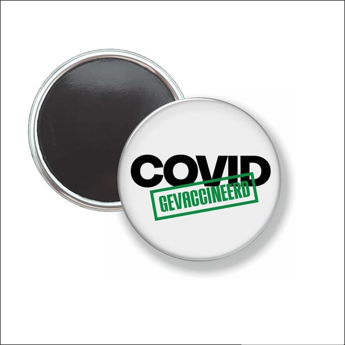 Button Met Magneet 58 MM - Covid Gevaccineerd - NIET VOOR KLEDING