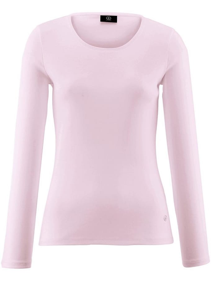 Shirt 100% katoen ronde hals Van Bogner roze