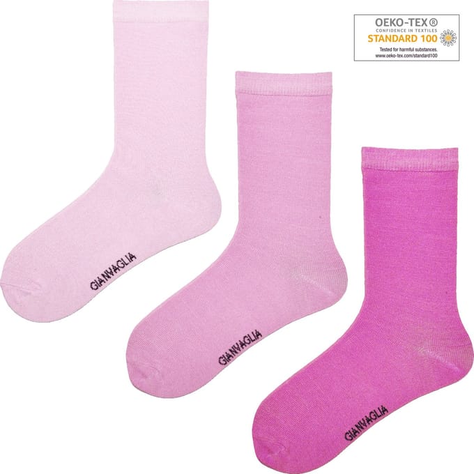 Sokken - Meisjes - roze - 3 pack - HQ - 31/34
