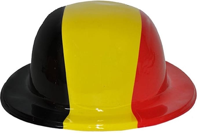 Supporters bolhoed - vlag Belgie - plastic - landen vlag feestartikelen