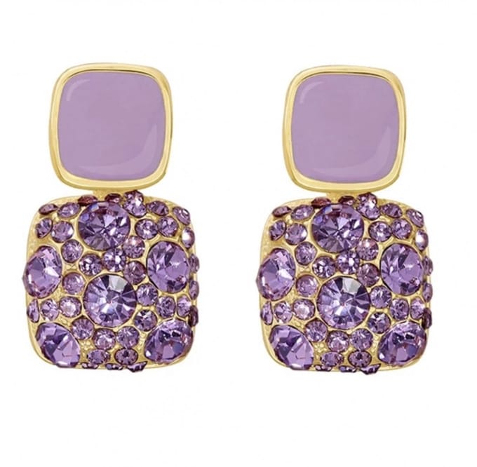 Oorbellen-Lila-Goudkleurig-Paars-Charme Bijoux