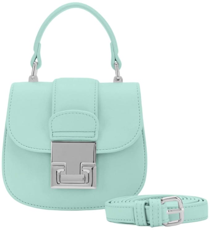 SEIDENFELT MANUFAKTUR Handtas Schoudertas Evje Mini Handbag Aqua Green Mintgroen